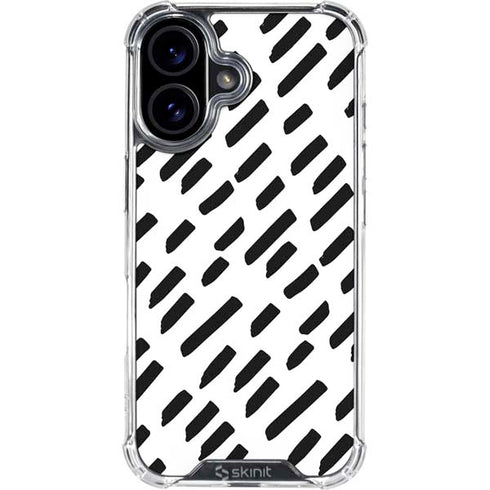 Black Dash iPhone 16 Clear Case